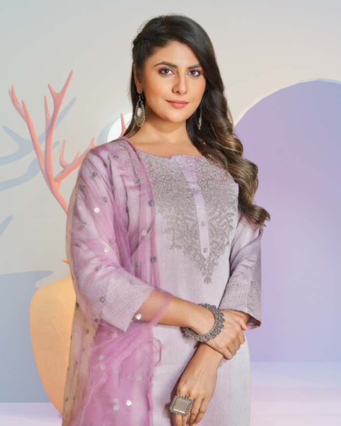 Chanderi Silk Pretty Women Kurti Set - Image 2
