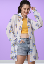 Trendy Floral Design Women Shirt